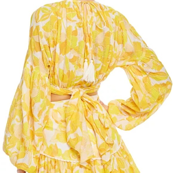 Significant Other Isla Printed Cropped Blouse Size 6 - Picture 3 of 8